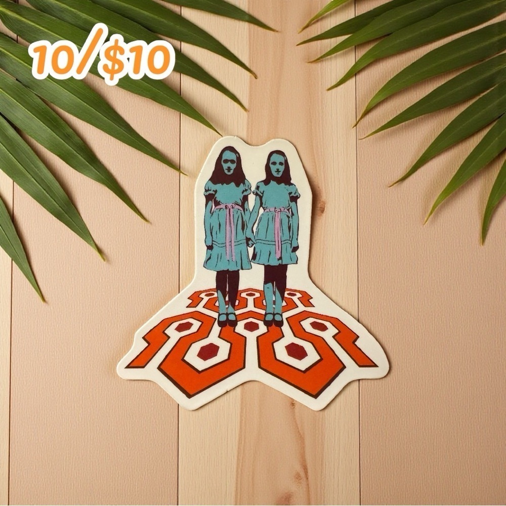 THE SHINING TWINS GLOSSY STICKER β OVERLOOK HOTEL CARPET DESIGN